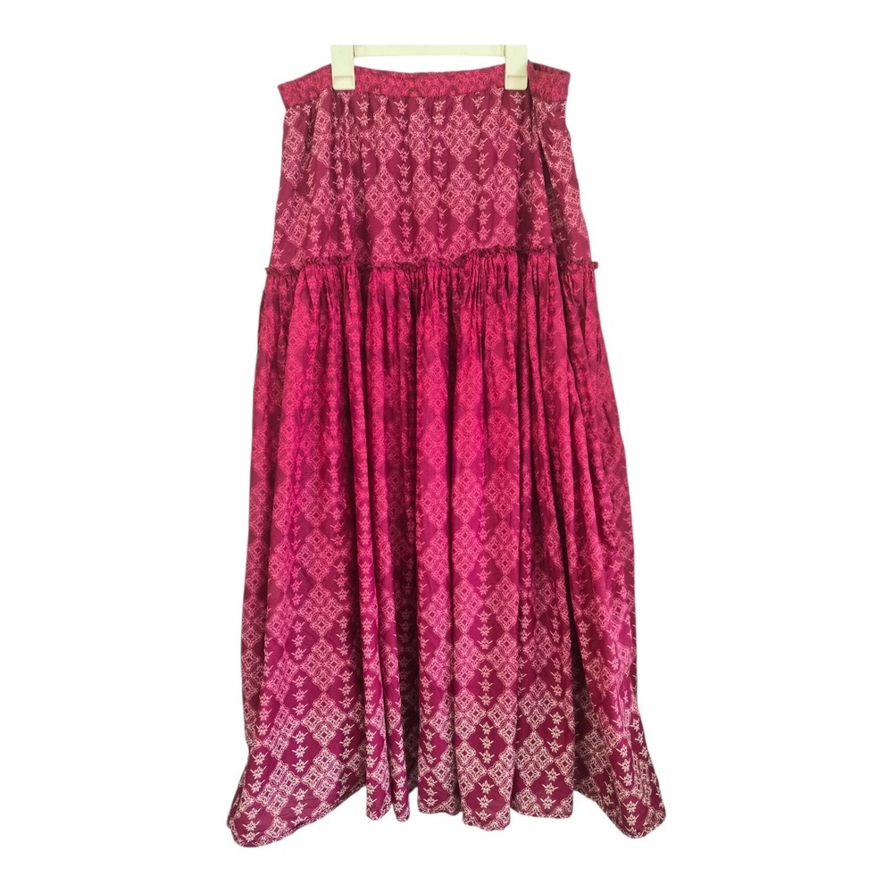Coldwater Creek‎ Pink Boho Maxi Skirt Women's Large 14 Cottagecore Festival